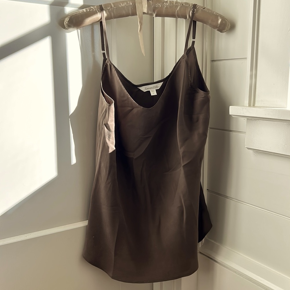 Garnet Hill size 8 washable silk camisole in earth tone